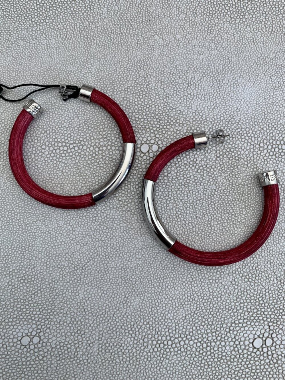 Dyrberg/Kern Opal Natural Bamboo hoop earrings